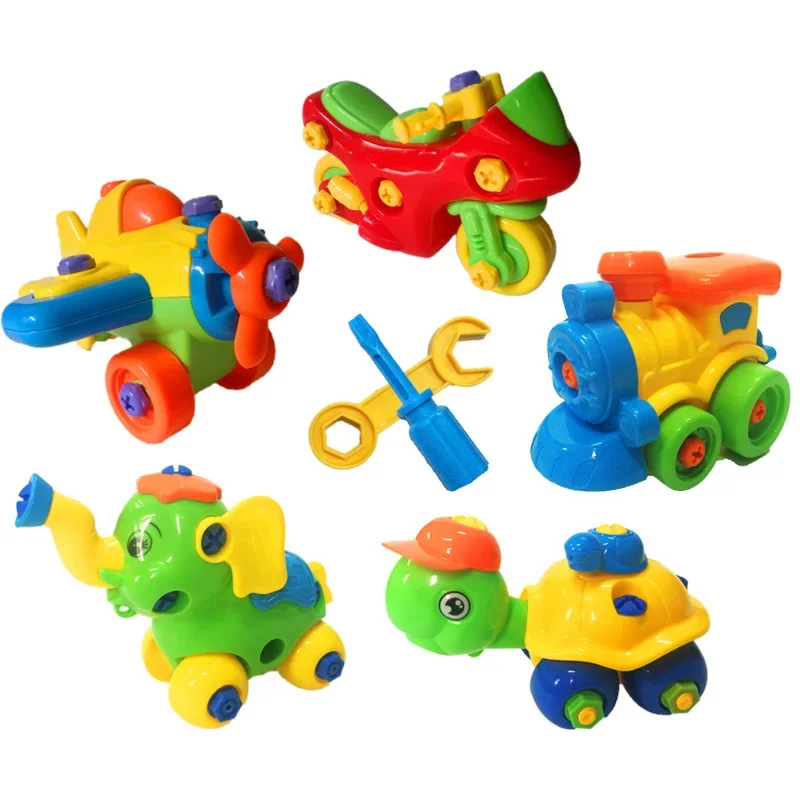 Early Education Model Building DIY Screw Nut Group Installed 3D Puzzle Disassembly Motorcycle Kids Toys for Children Jigsaw