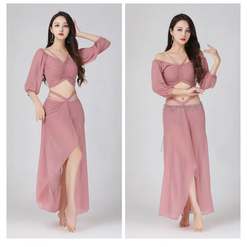 Nuova tuta estiva per pratica di danza orientale Tuta per pratica di danza del ventre Tuta per performance in rete di grandi dimensioni Tuta per performance sul palco