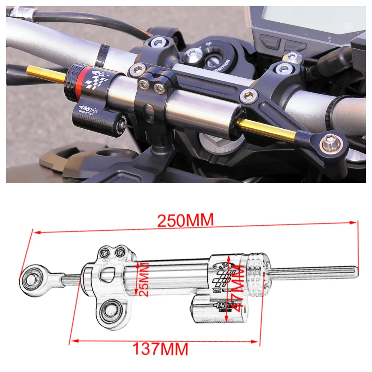 

Universal Motorcycle Adjustable Damper CNC Aluminum Steering Stabilizer For Kawasaki Z750 Z800 Z1000 ER6N For Yamaha R3 FOR BMW