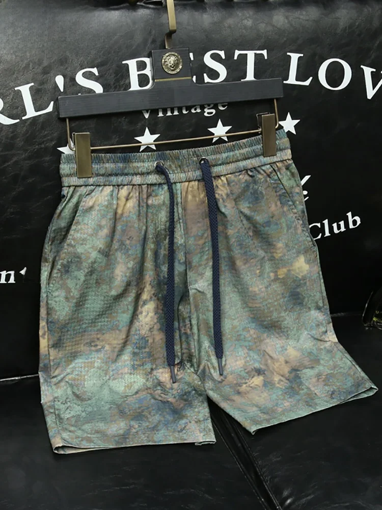 

Camouflage orts Men's Summer New Sle Breathable Qui Dry Thin Five-Quarter Pants Faionable Urban Beachwear