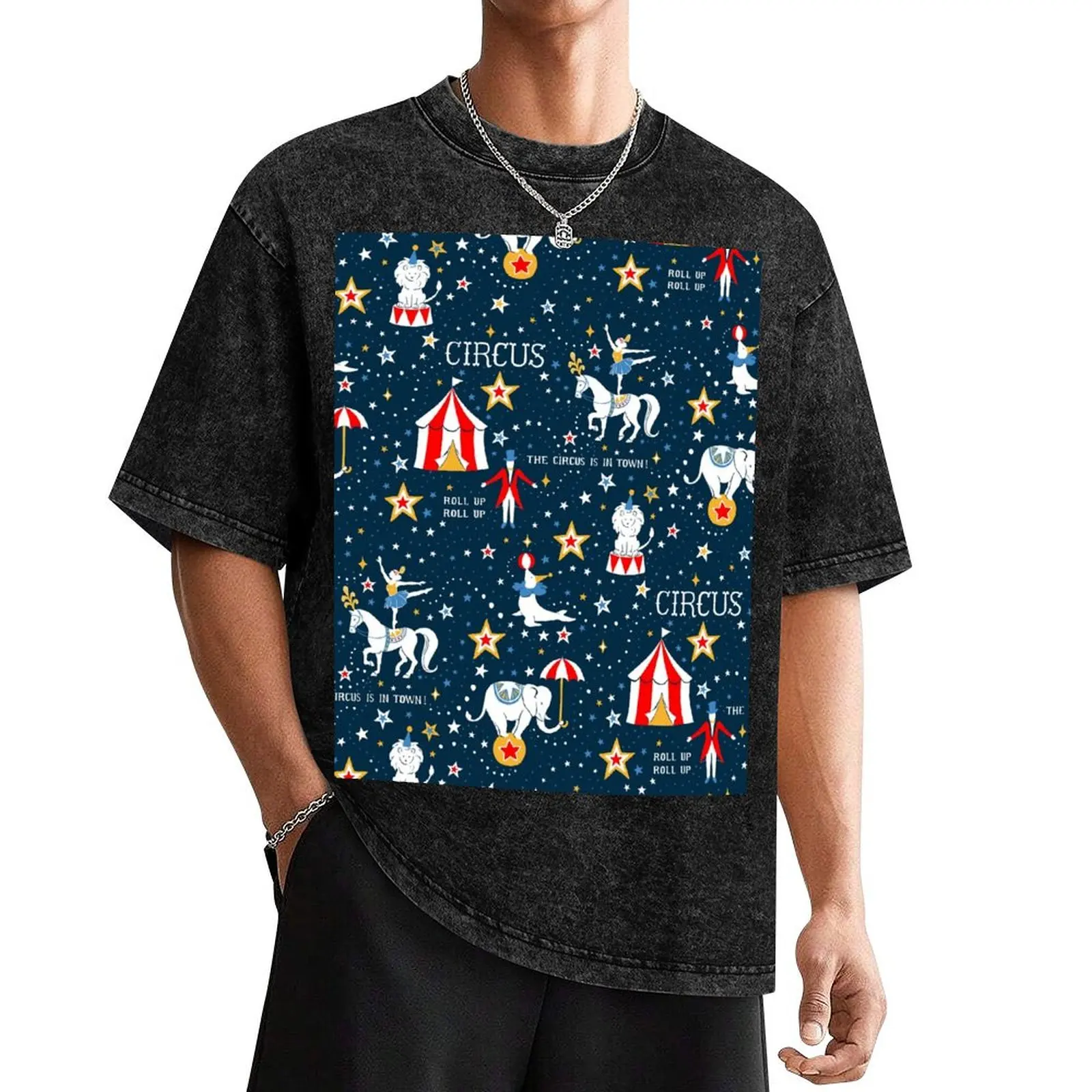 

Retro Circus T-Shirt cotton man t-shirts cute clothes Men's t-shirts
