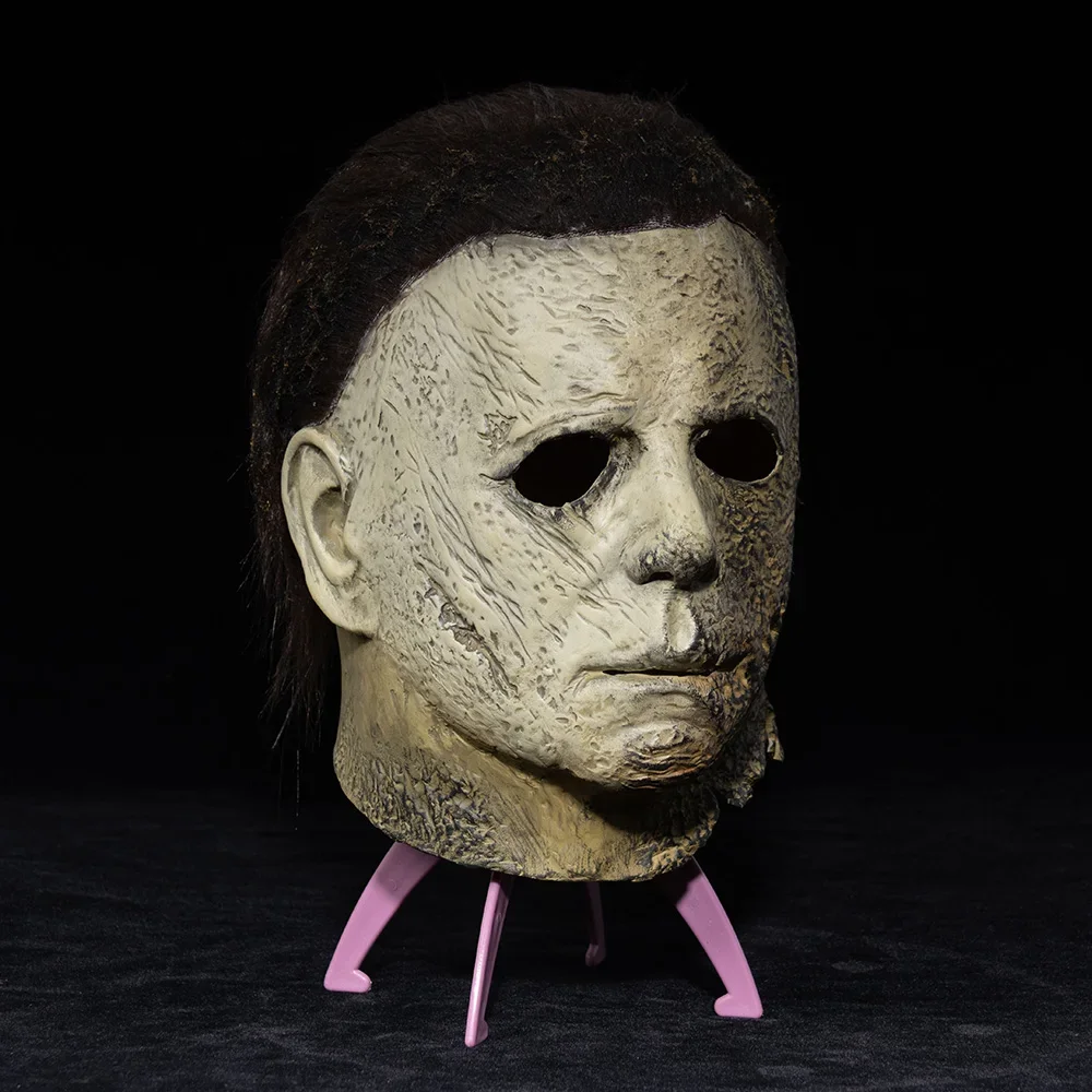 Máscara de terror para Halloween, máscara de Michael Myers, Cosplay, asesino de demonio sangriento aterrador, casco de látex, vestido de carnaval, accesorios de disfraz de fiesta