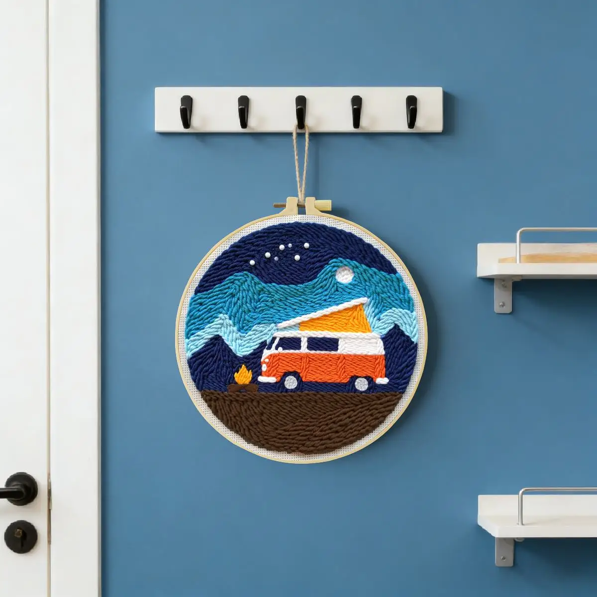 20X20CM/7,87 Zoll Wohnmobil-Sticknadel-Set, Stickerei-Kit, Strickstickerei, DIY-Handgemachtes Geschenk, Bastelmalerei – Detail 2