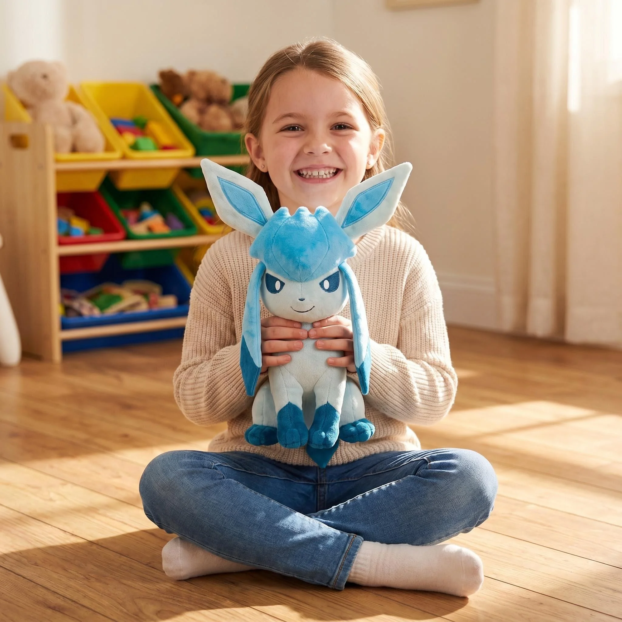 Adorably Glaceon Plush Toys Pokemon Elf Stuffed Doll Kawaii Anime Peripheral Peluche Cartoon Desk Deocr Gifts for Pokemon Fans