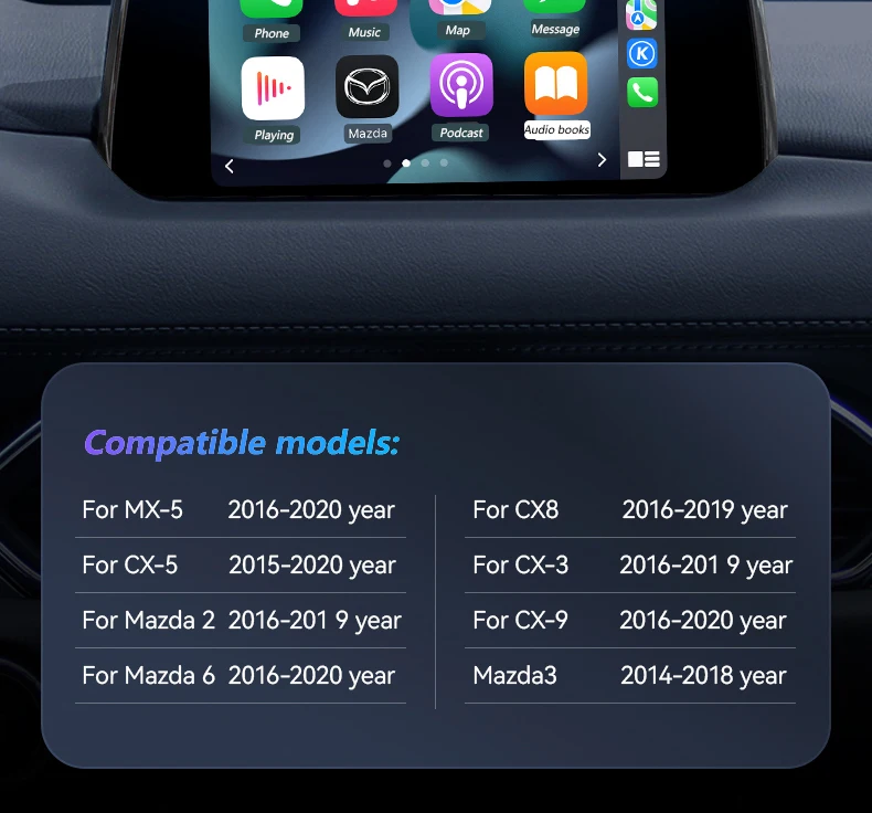 P2 Kabelgebundener Carplay Android Auto Adapter für Nachrüstung Mazda 2 3 6 CX3 CX5 CX8 MX5 USB HUB Kit TK78669U0C 00008FZ34 – Detail 7