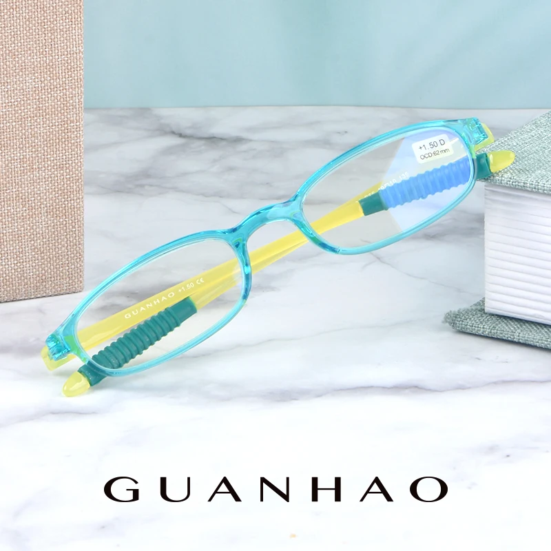 

Guanhao Anti Blue Light Reading Glasses TR90 Frame Men Women Unisex Lightweight Fashion Hyperopia Comfortable Presbyopic Glasse