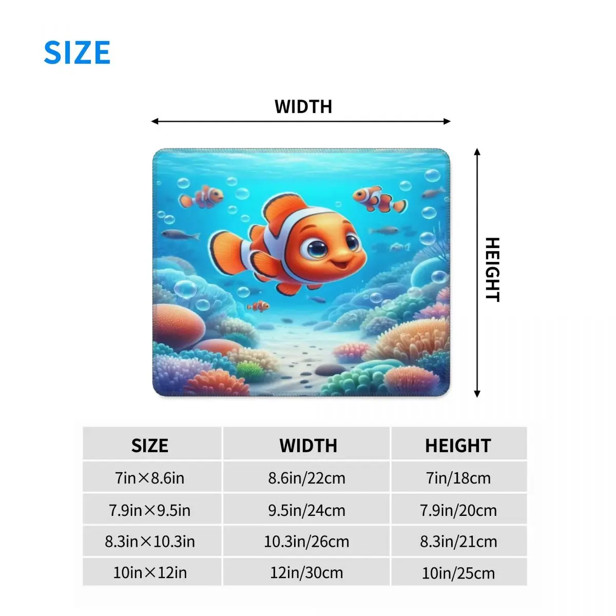 Custom PC Gamer Mouse Pad Non-Slip Rubber Base Finding Nemo Mousepad Office Laptop Anime Mat