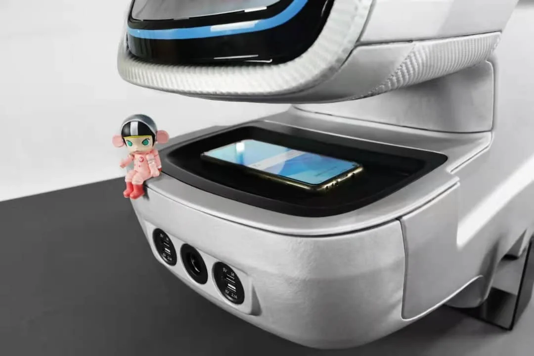 New Electric Central Console Armrest Fridge Storage Box USB Port Cigarette Lighter Wireless Charger Cup Holder