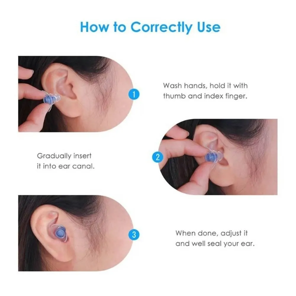 1 Pair Soft Silicone Ear Plugs Professional Grade Comfortable Fit Music Earplugs Noise Reduction Ear Protection Sleep
