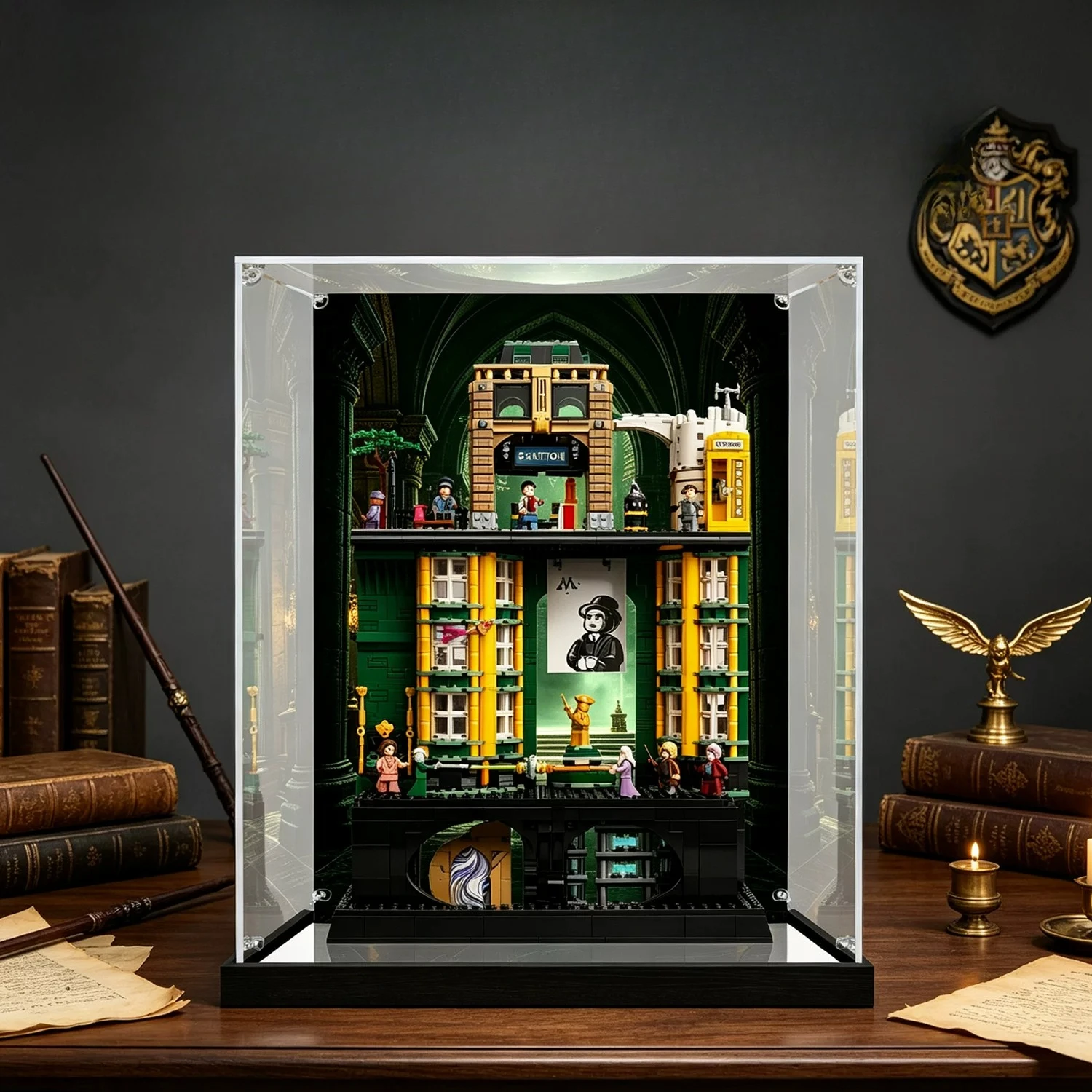Transparent Acrylic Display Case For Lego 76476 The Ministry of Magic, Dustproof Collectible Showcase Box No Bricks Included