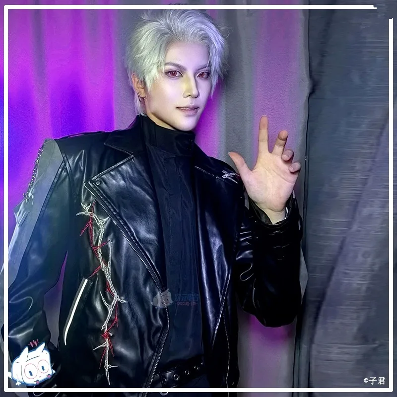 

Sylus Cosplay Costume Coat PU Leather Jacket Game Love and Deepspace Anime Men Handsome Halloween Role Play Clothing 2025 New