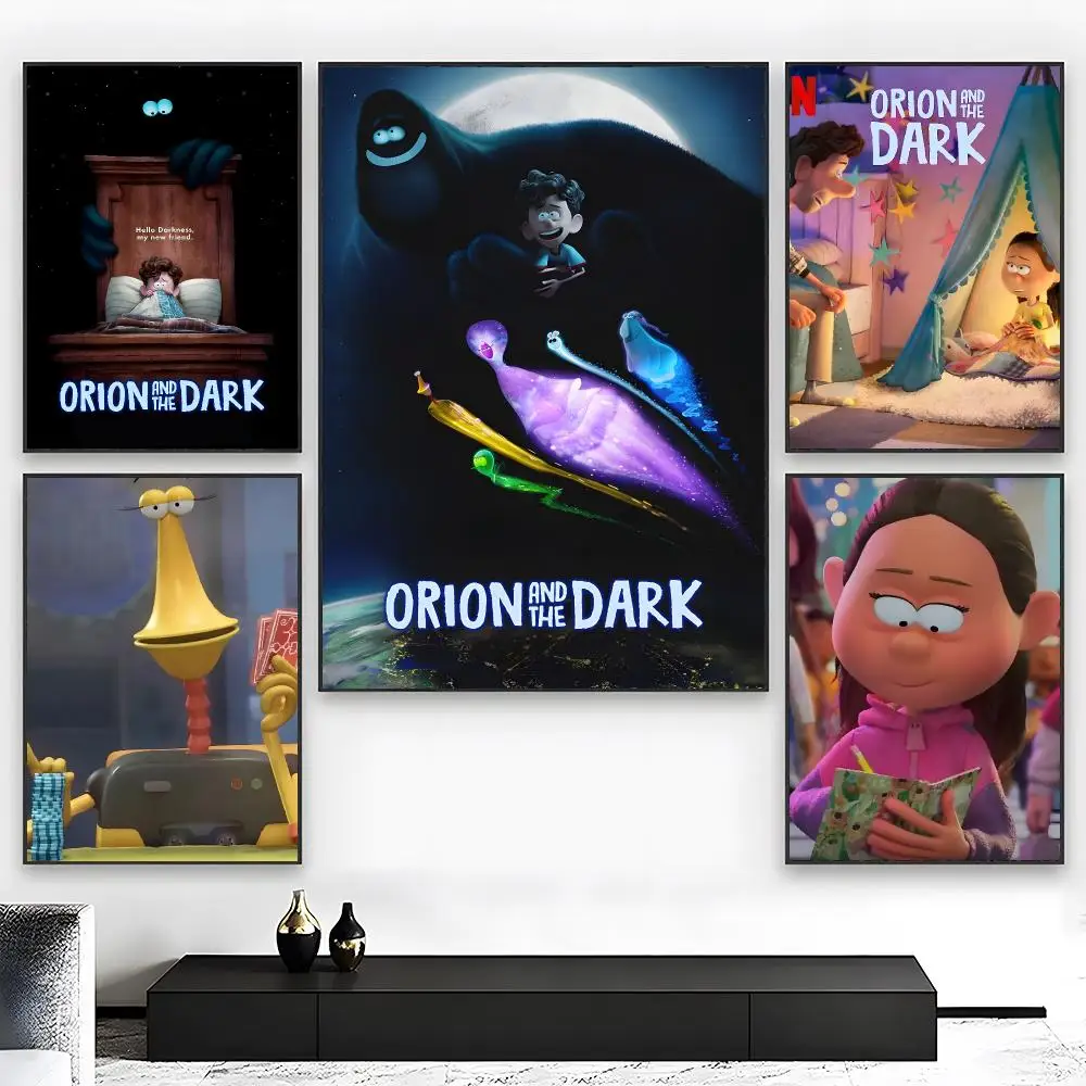 Adventure Cartoon O-Orion and the Dark Poster  High-definition Art Sticker Self Adhesive Waterproof Home Decoration