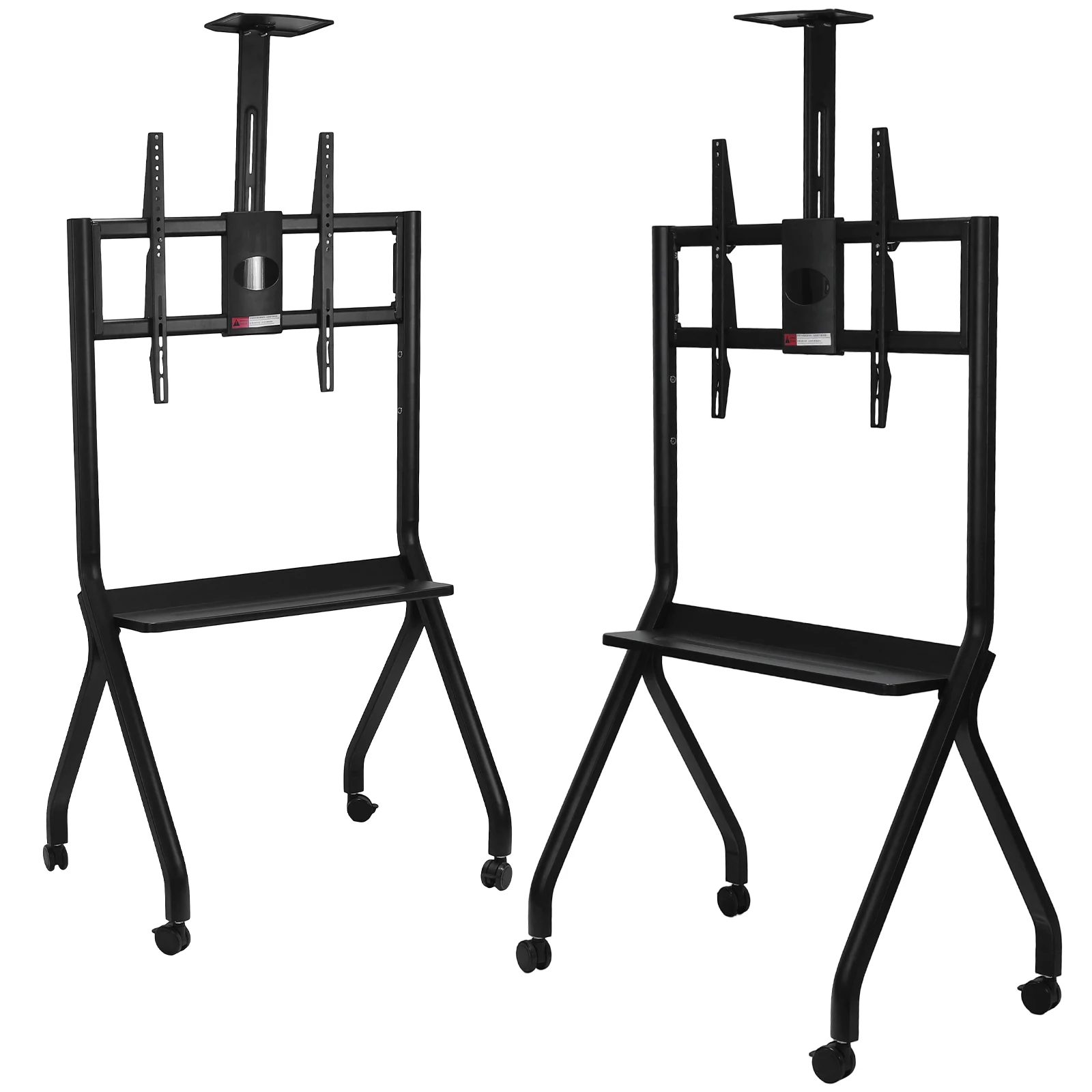 Soporte de exhibición de TV móvil para pizarras blancas y televisores interactivas de 42-75 pulgadas, carrito portátil con capacidad para 300 libras para aula de tablero inteligente