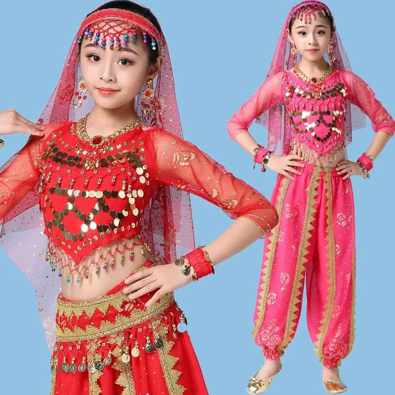 Ensembles de olympiques de danse du ventre pour filles, robe de performance indienne, vêtements pour enfants, vêtements pour enfants, performance financière