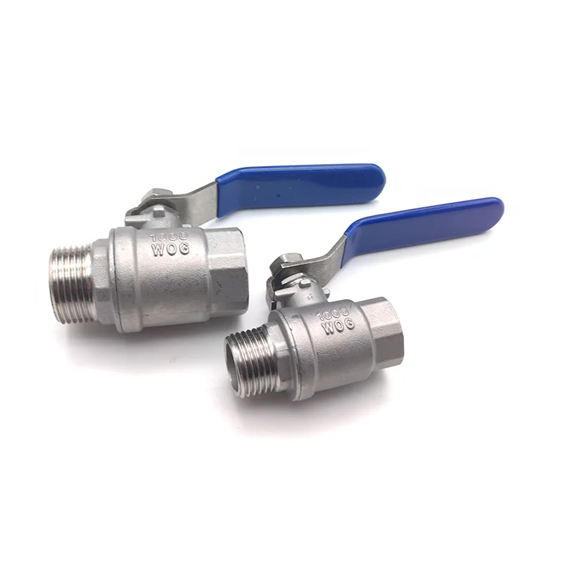 304 Stainless Steel 2-Piece Ball Valve Male x Female BSP Thread 1/4