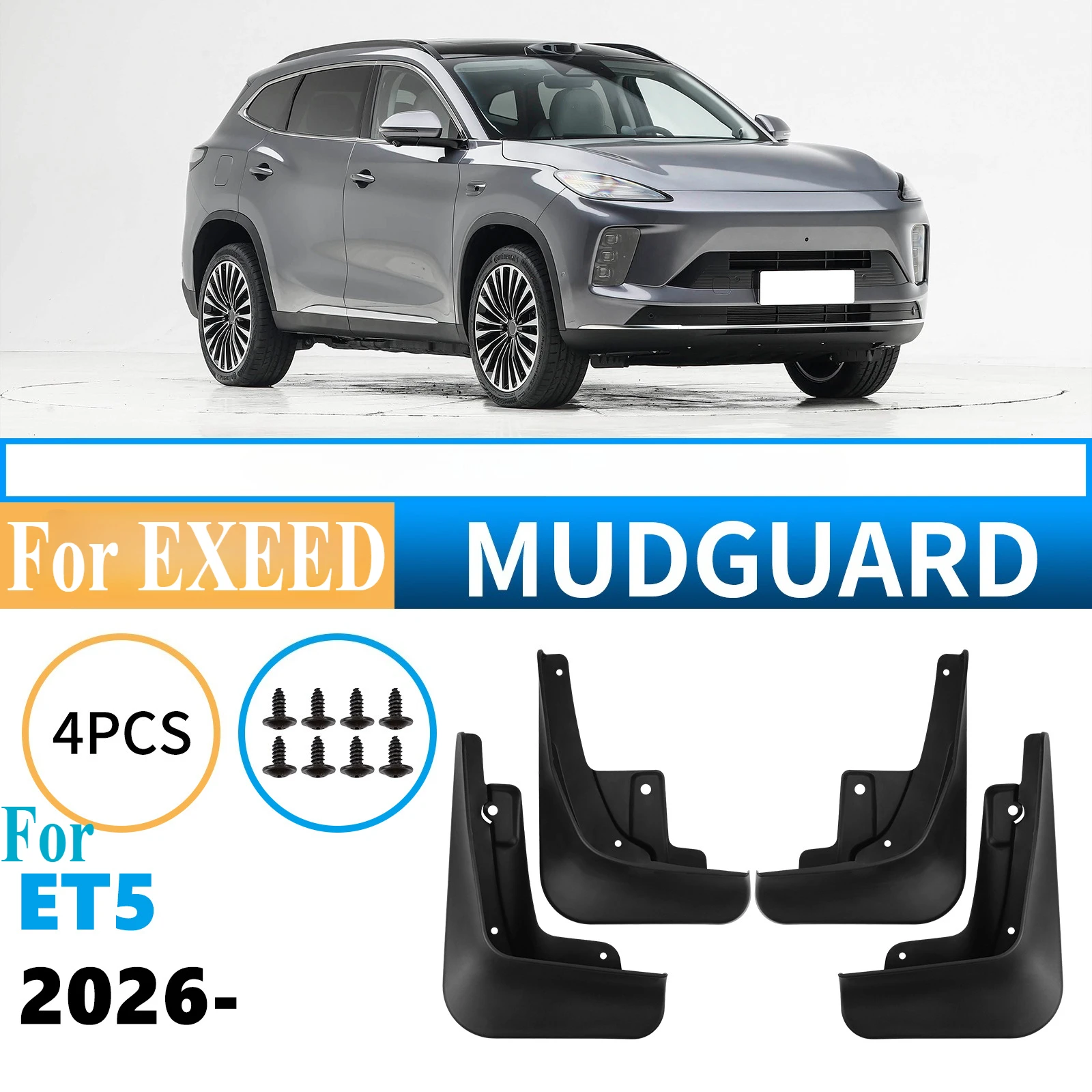 

For Exeed ET5 2026 Car Mud Flaps - Durable Auto Modification Accessories Splash Guards Mudguards Tire Fender Protectors