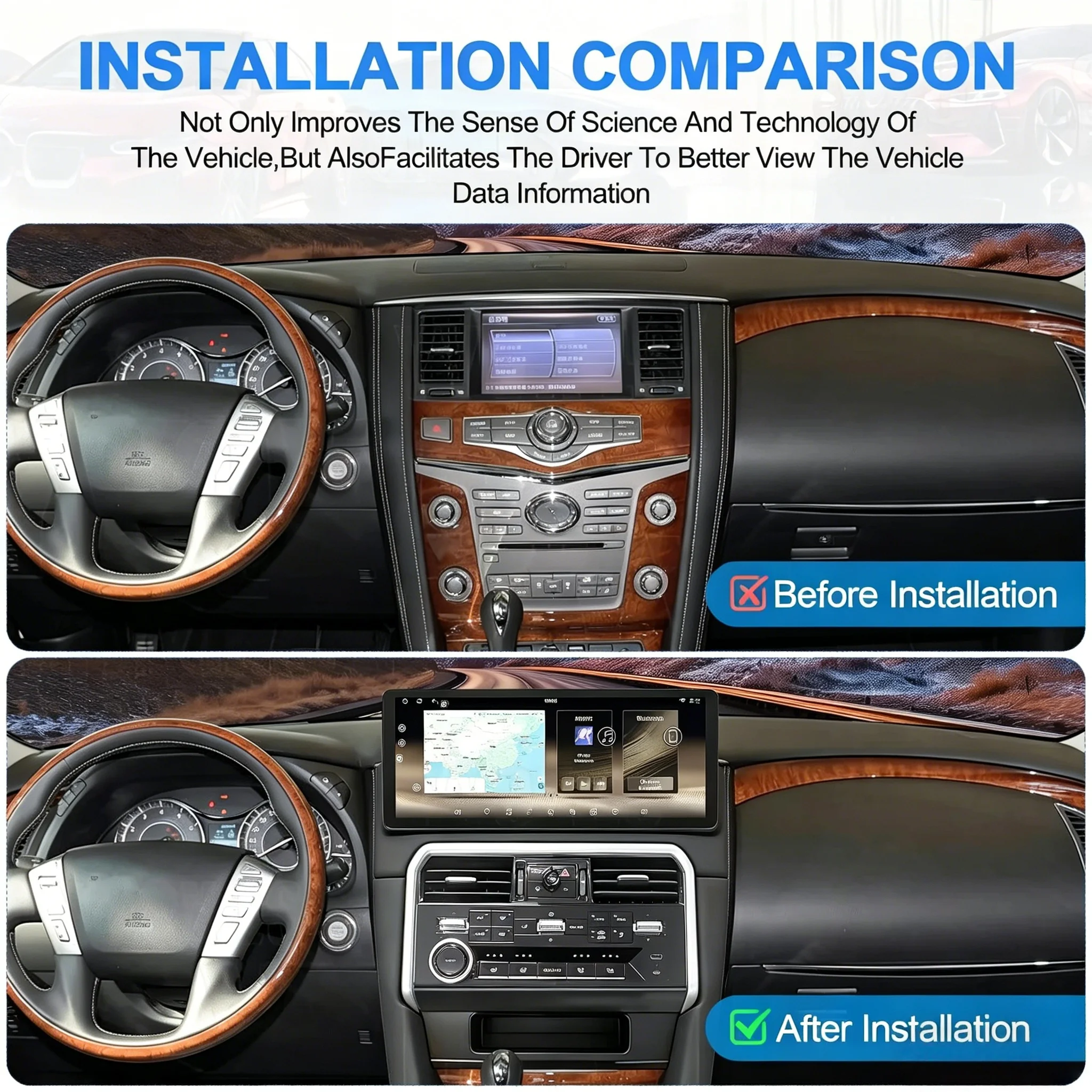 New Design 17 inch Screen Android Car Radio Multimedia Carplay for Nissan Armada Patrol Y62 For Infiniti QX80 QX56 2010 - 2020