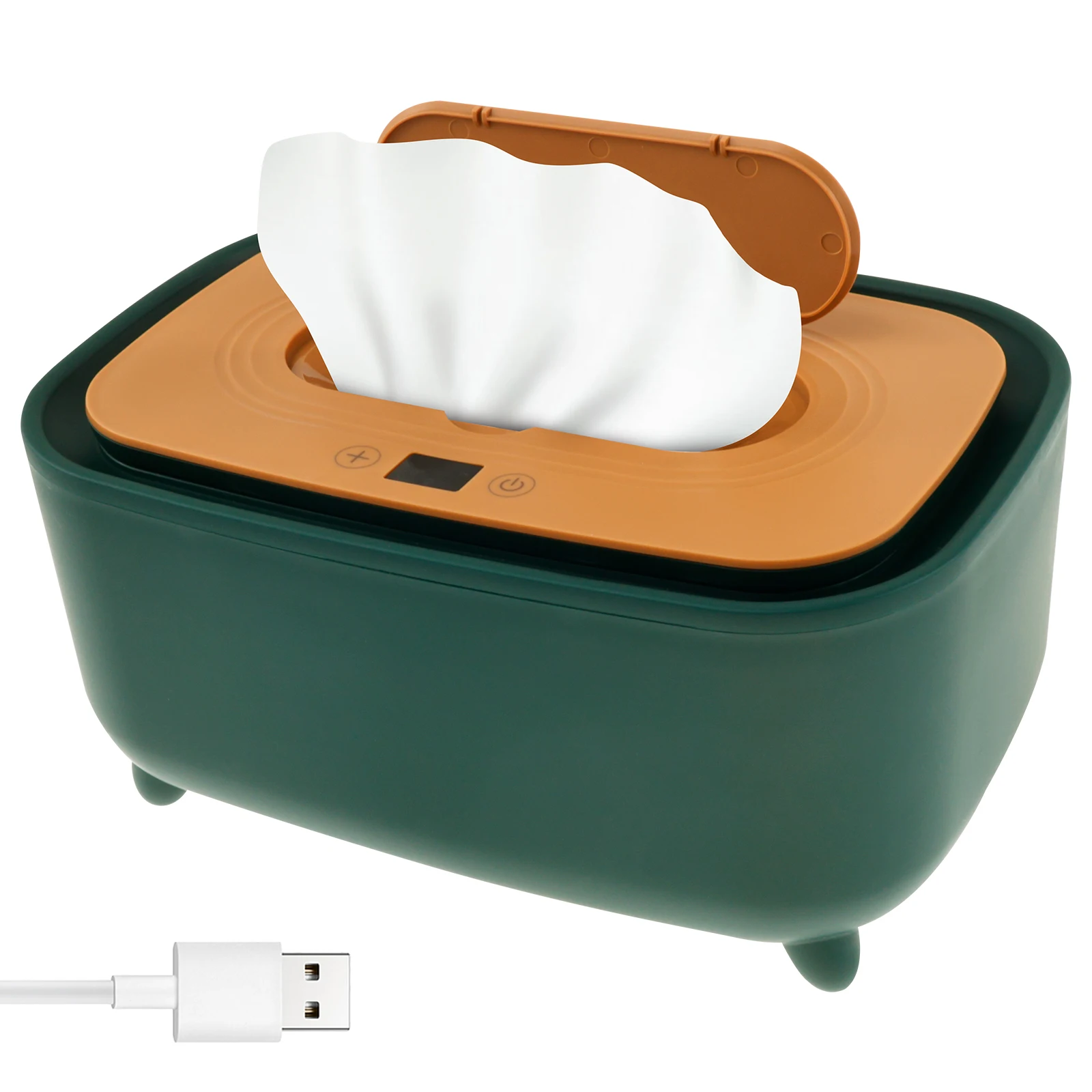 Baby Wipe Warmer Heater Intelligent Adjustable Temperature Infant Wipes Heater Portable USB Charge Baby Napkin Heating Box Home