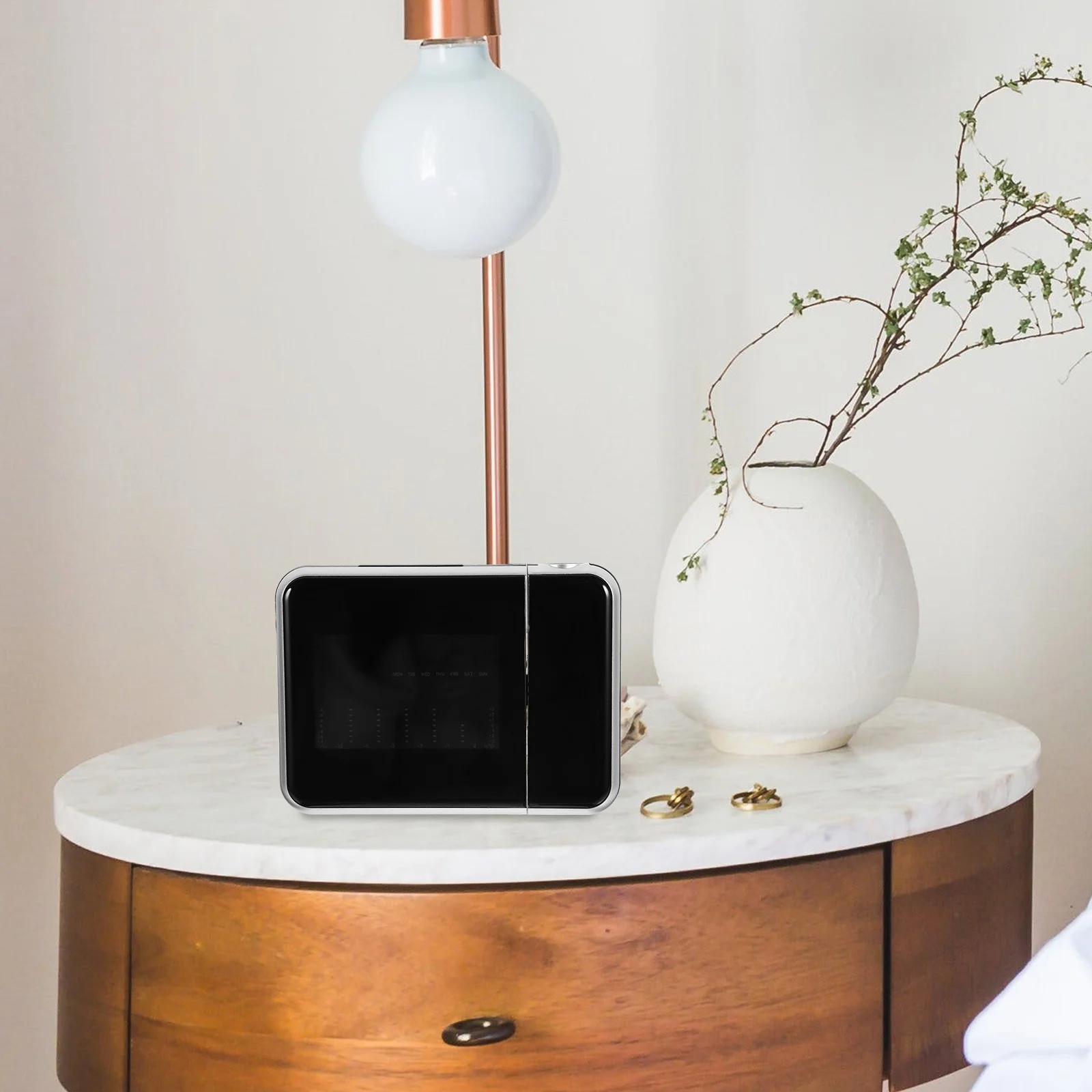 

Led Projection Alarm Clock 90 Degree Adjustable 12/24 Hour Digital Display Bedroom Modern Clock With Temperature Wall