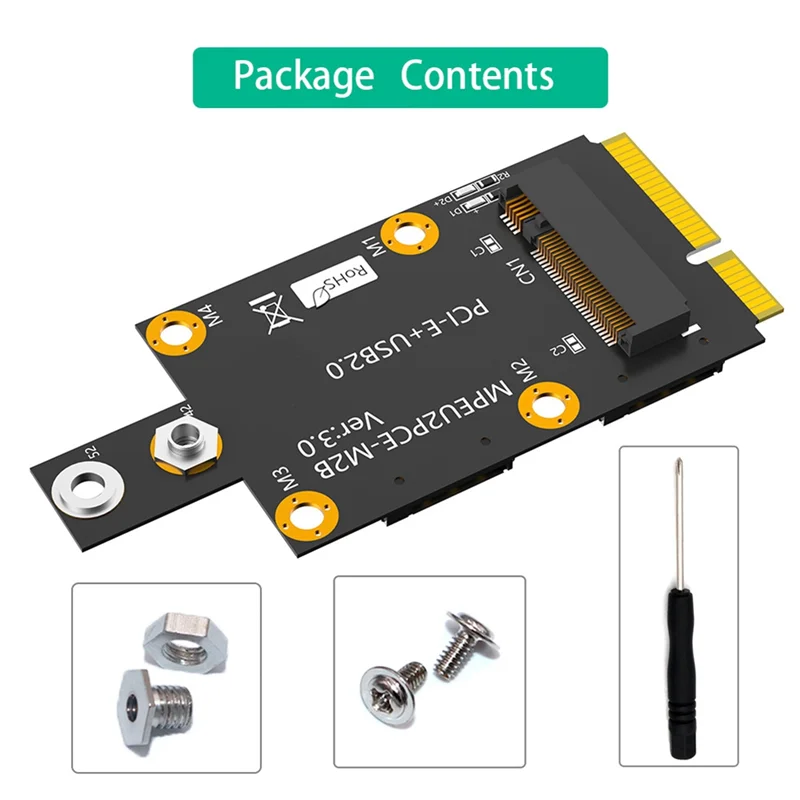 AM-M.2 Key B To Mini PCI-E Adapter Strap Dual NANO SIM Card Support 3G/4G/5G Adapter As Shown PCB Multi-Function Convenient Modu