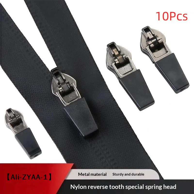 【A】Nylon Zip Slider Puller Reversed Zipper Head For Invisible Waterproof Zippers Garment Sewing Accessories
