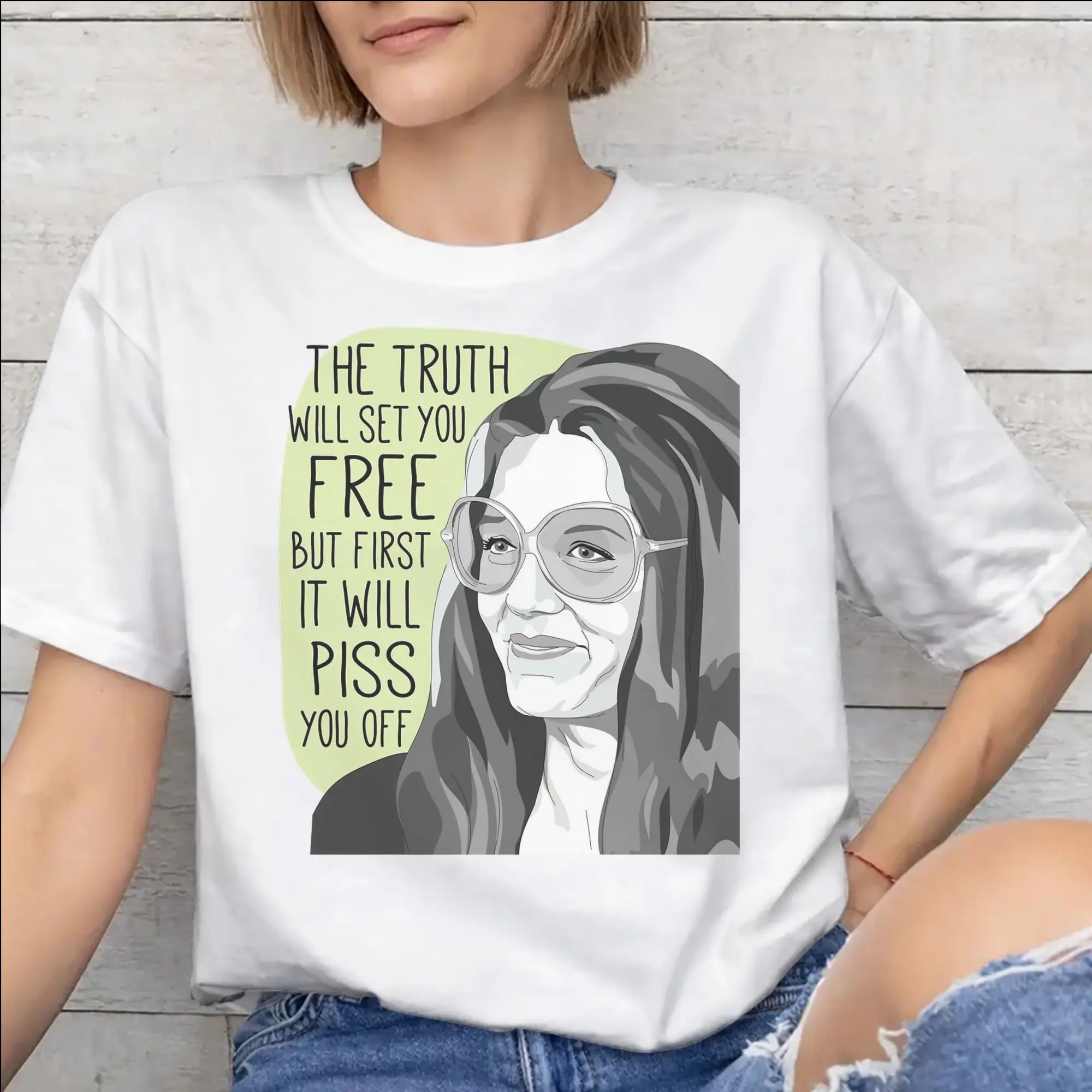 All Seasons RIP Gloria Steinem  T Shirt For Unisex  Pure Cotton T-shirts Short Sleeve Tops
