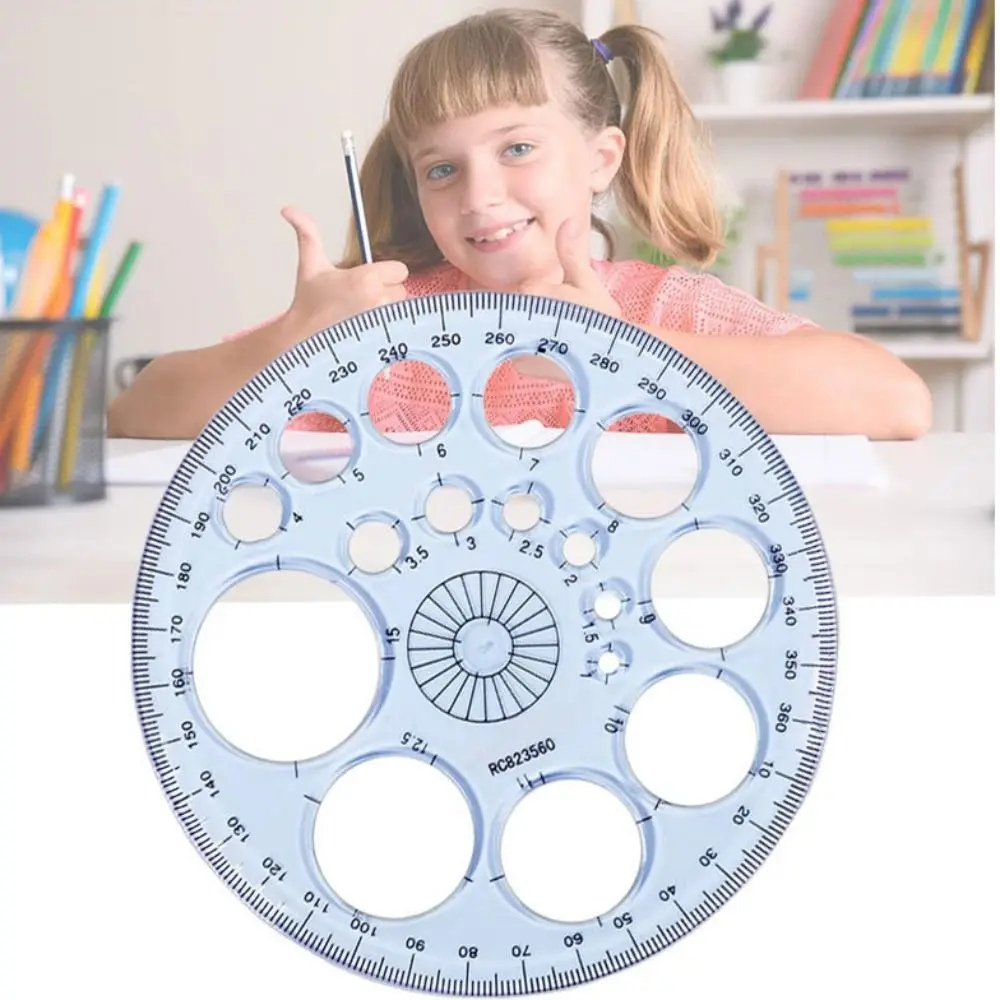 Diameter 11.5cm 360-degree Round Ruler 360-degree Multicolored Circular Ruler Transparent Circular Full Circle Protractor