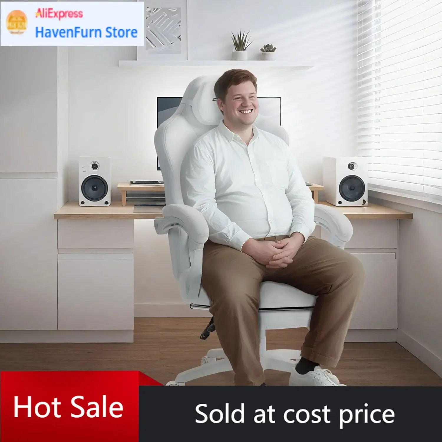 

Игровое кресло для высоких и крупных людей, игровое кресло из замшевой ткани с пружинной подушкой, эргономичное кресло для геймеров с высокой спинкой