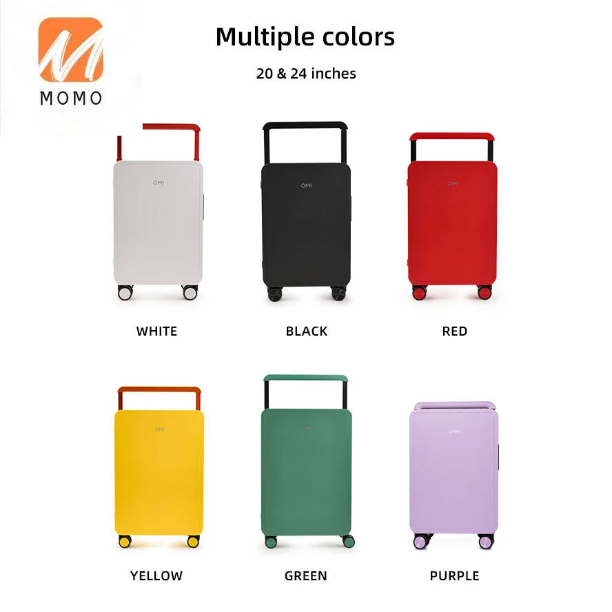 High quality Fashion Wide Trolley handle Spinner Luggage TSA Lock customize men suitcase large capacity carry-ons whiter