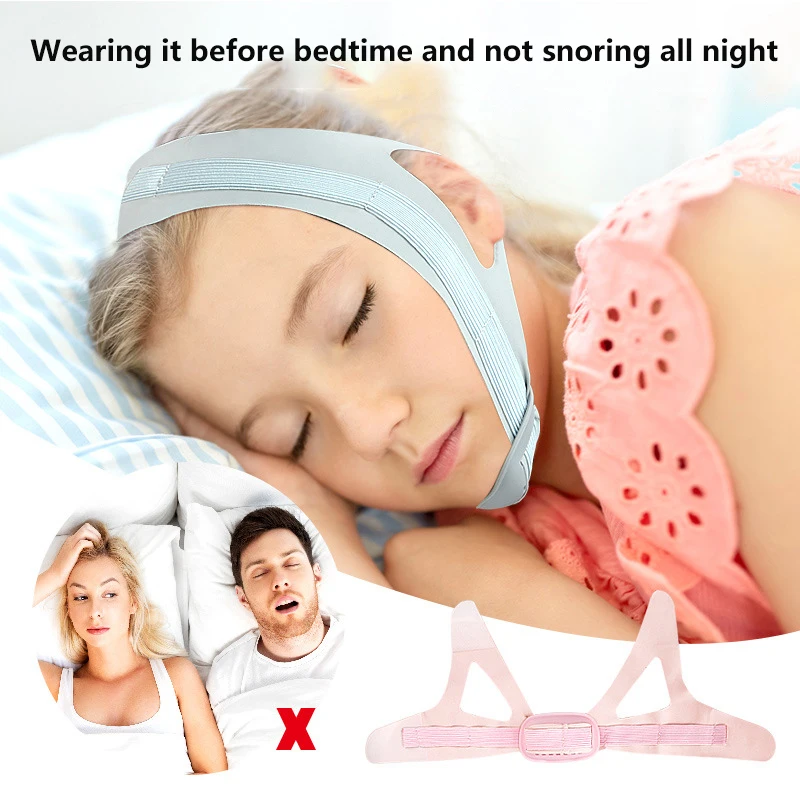 Adjustable Anti Snore Chin Belt Strap For Adults Children Mouth Breathing Correction Elastic Band Improve Sleeping Care Tool