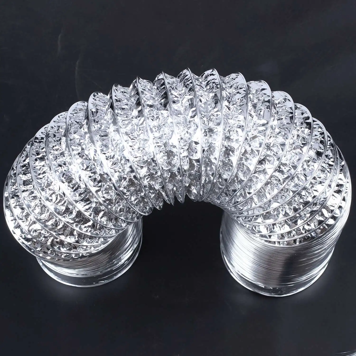 Feb.3 Meter Length 100Mm/4 Inch Fresh Air System Flexible Aluminum Exhaust Duct Pipe Air Ventilation Pipe Hose For Bathroom