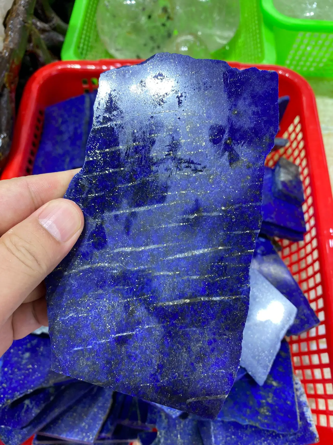 500Crt NATURAL BLUE LAPIS LAZULI ROCK ROUGH SLAB TILE AFGHAN UNTREATED GEMSTONES