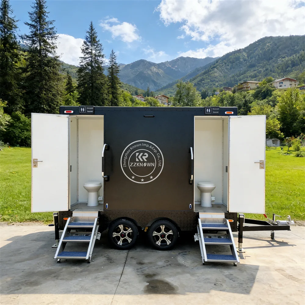 

Мобильный роскошный прицеп для туалета Мобильный туалет для мероприятий Туалет для уличного использования Умный VIP-туалет с мусорным баком