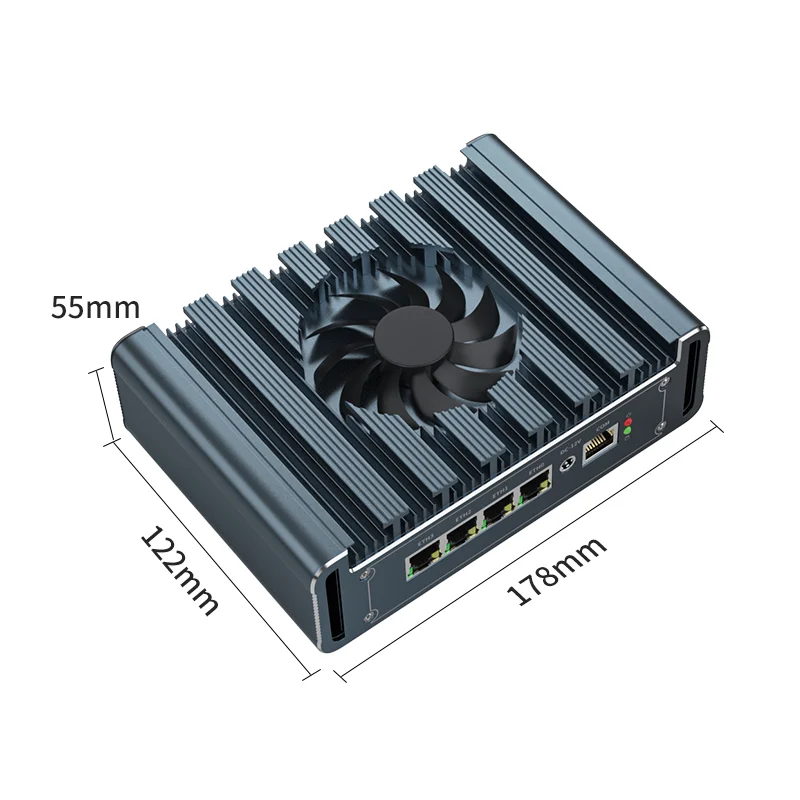Lüfter 4 * Intel i226 2,5g LAN Mini Fan Router 11. Generation Intel i3 g4 2 * DDR4 NVME Celeron N5105 J4125 Pfsense Firewall PC-Computer