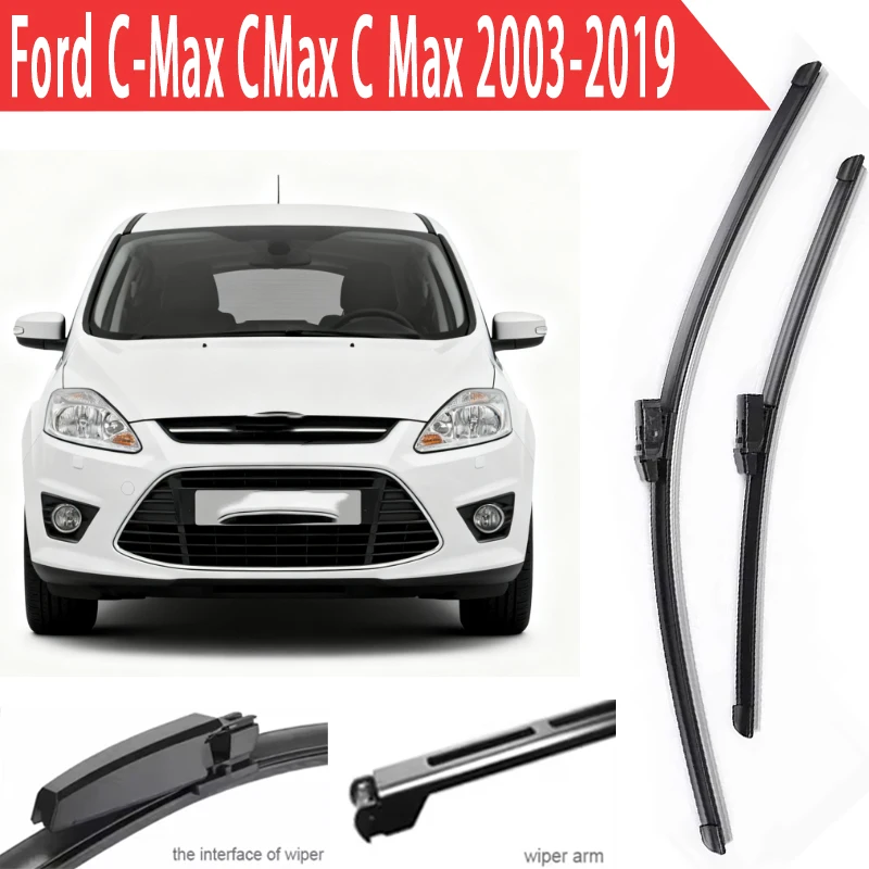 

2pcs Front Windshield Wiper Blades Windscreen Wipers For Ford C-Max CMax C Max 2003-2019 2011 2012 2013 2014 2015 2016 2017 2018