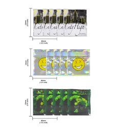 1.5G Holographic Double Sided Aluminum Foil STorage Pouch Resealable Pouches Food Spice Powder Mylar Bags Smellproof Ziplock Bag