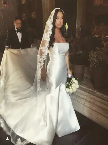 Imagen 2 del producto Velo De Novia De 1 nivel blanco marfil con peine velo De Mantilla con borde De encaje completo velos De Novia elegantes velos De Novia accesorios De boda