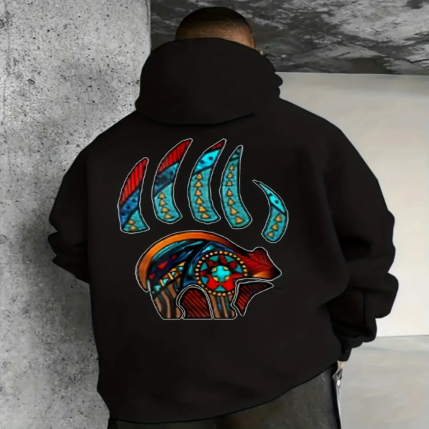 Local American Bear Claw Hoodie Classic Black Pullover with Kangaroo Pocket, Perfect for Game Day Casual Attirefor Men And Women, Hoodie, Urban Fashion, Edgy Aesthetic, Comfortable Fit, Fashion hooded sweatshirt, everyday wear hoodie