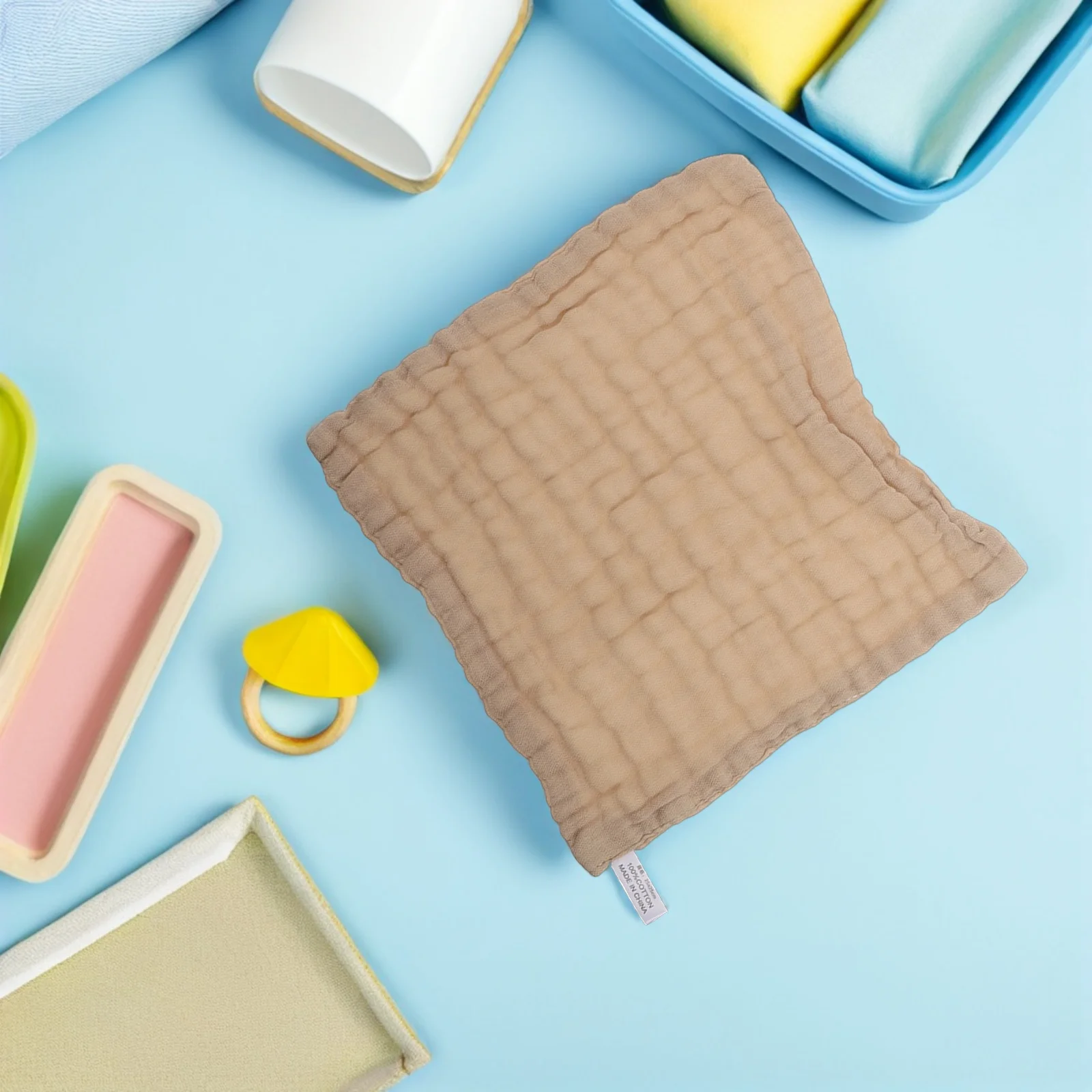 Panos de musselina para bebês, 8 peças, 6 camadas de algodão absorvente, babadores macios para alimentação de recém-nascidos, toalhas de rosto infantil, panos de banho 25x25cm