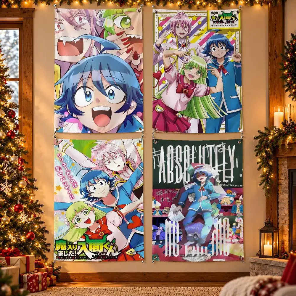Welcome To Demon School! Iruma-kun Flags Wall Hanging Banner For Bedroom Living Room Outdoor Party Decor