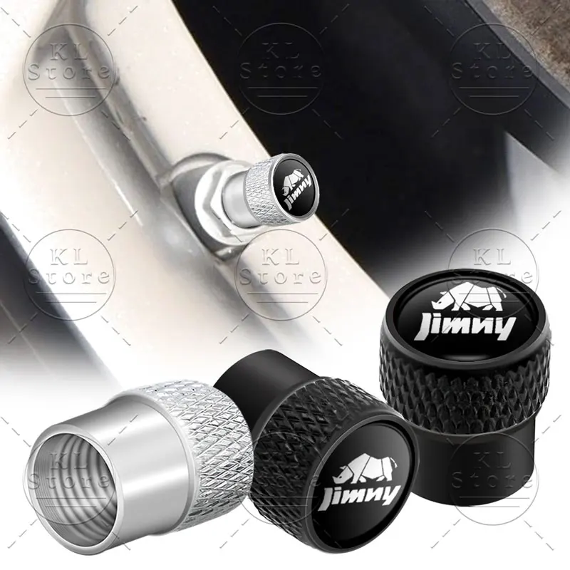 Car 4Pcs Auto Exterior Emblem Metal Wheel Tire Valve Caps Stem Case Dust Covers For Suzuki Jimny Logo JB43 JB74 JB64 OFF Road