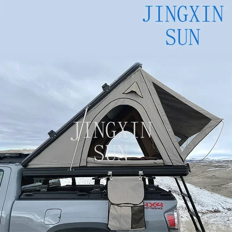 high quality camping triangle aluminium hard shell roof top tent car tent