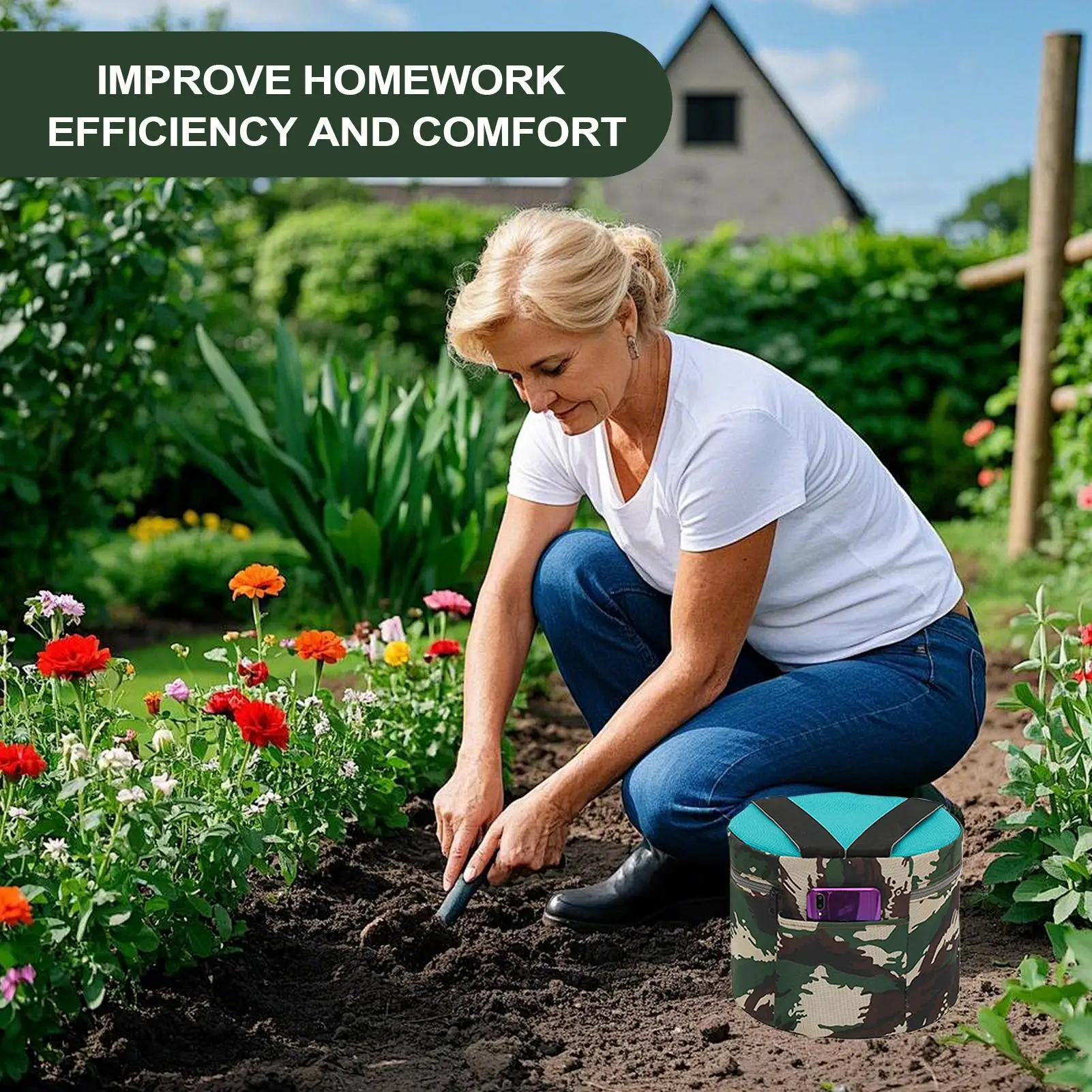 Small Portable Stool Round Foam Stool Wearable Foam Working Seat Agricultural Assistant Chair For Gardening Yard Camping Fishing