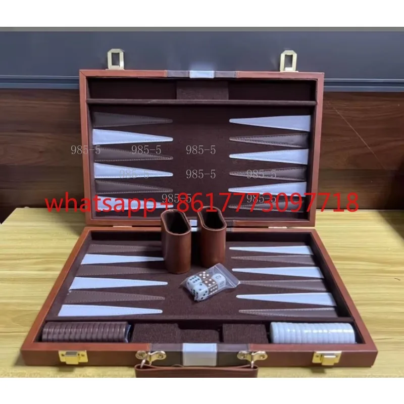 High Quality Leather Backgammon Board Game Mini Travel Chess Set