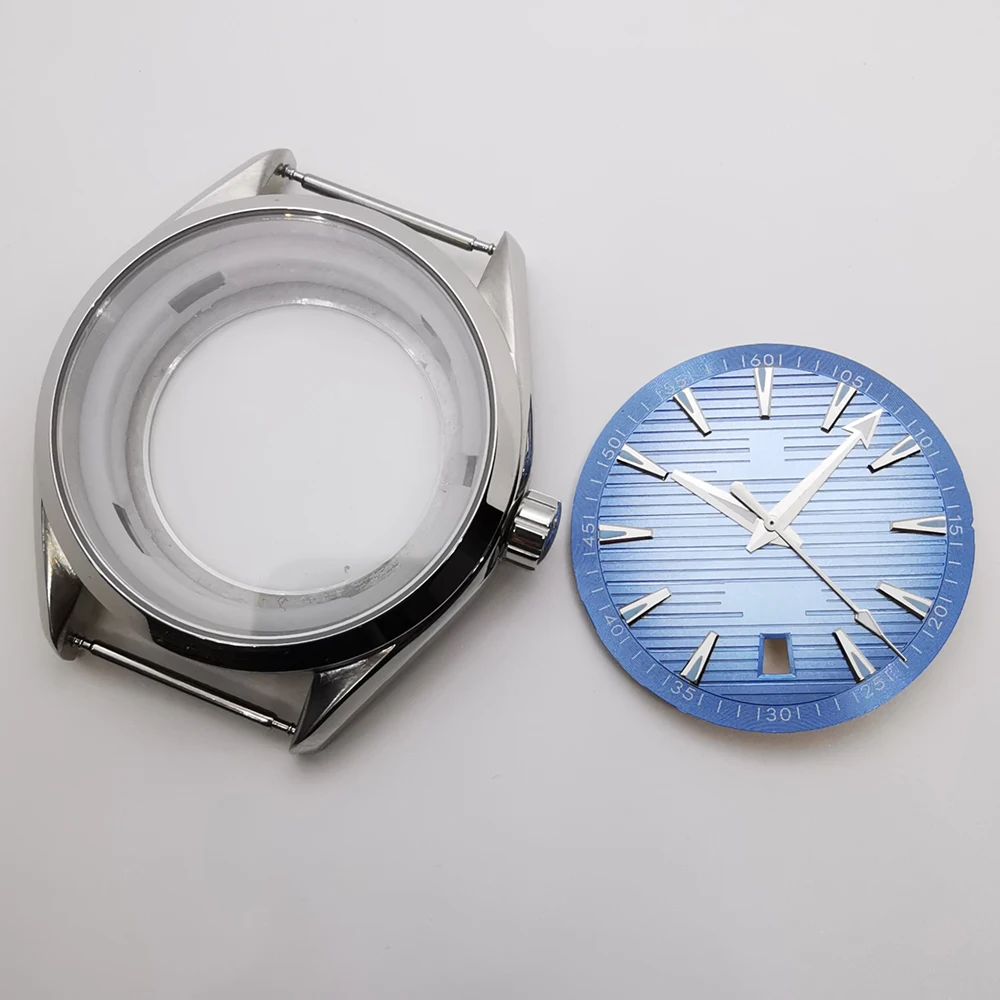 

41mm stainless steel polished case Luminous dial hands fit NH35 6 o'clock calendar movement