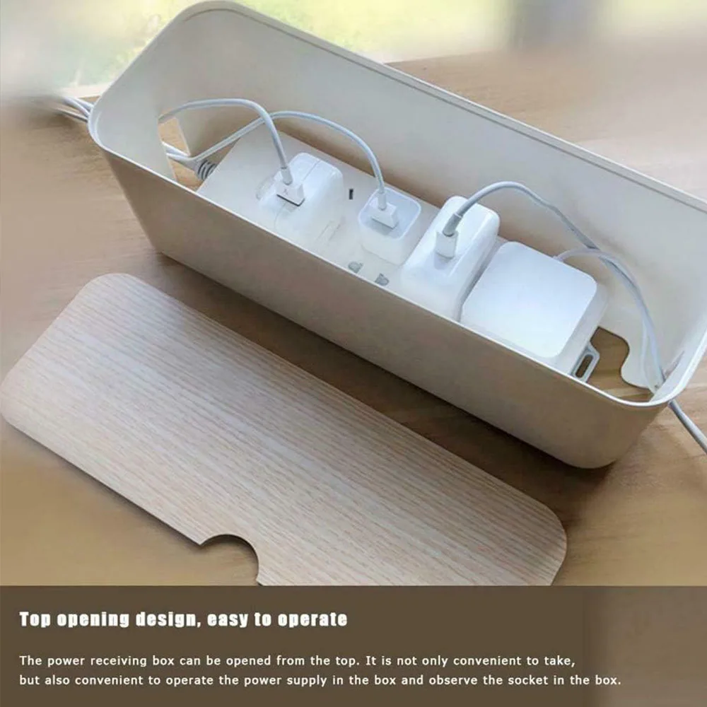 صندوق إدارة الكابلات لتنظيم الأسلاك الكبيرة لحماية عرام شريط الطاقة مع غطاء خشبي لمنظمات الكابلات