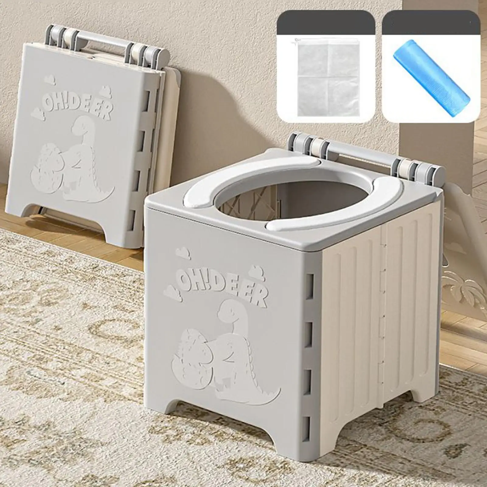 

Portable Folding Car Toilet Outdoor Camping Adult Road Trip Emergency Toilet Anti-Odor Storage Box For outdoor Tour Emergency