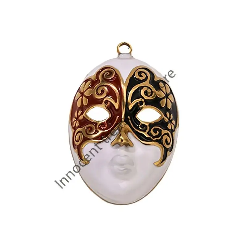 3XUA Operas Themed Mask Charm Necklace Alloy Jewelry Sturdy Wear Resistant Cultural Accessory Collectible Gift