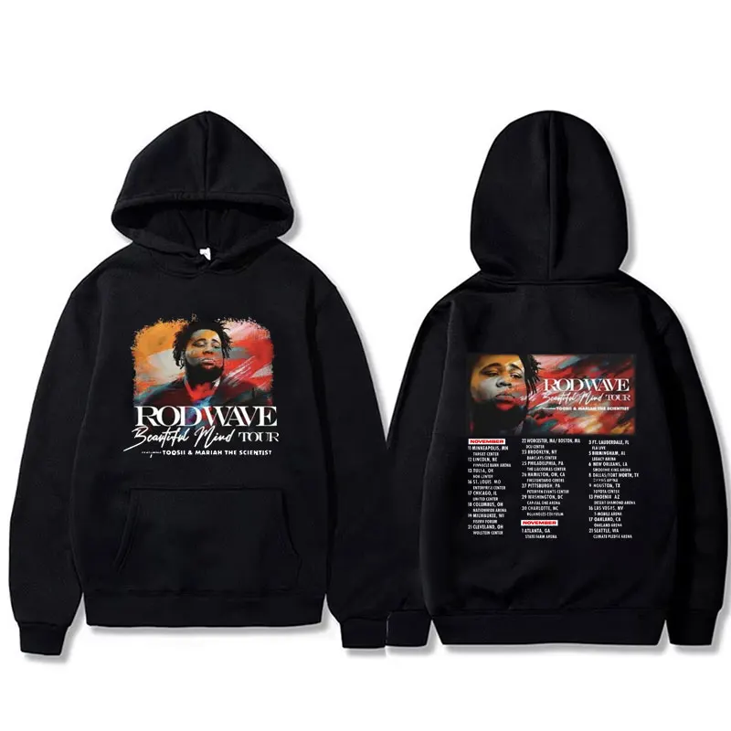 Hot Sale Rapper Rod Wave Double Sided Printed Hoodies Men Women Oversized Hip Hop Pullover Male Clothing Casual Fleece Hoodie