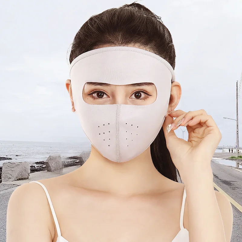 Sunblock Mask Full face sun protection for women summer breathable thin dust proof outdoor travel cycling ice cream mask
